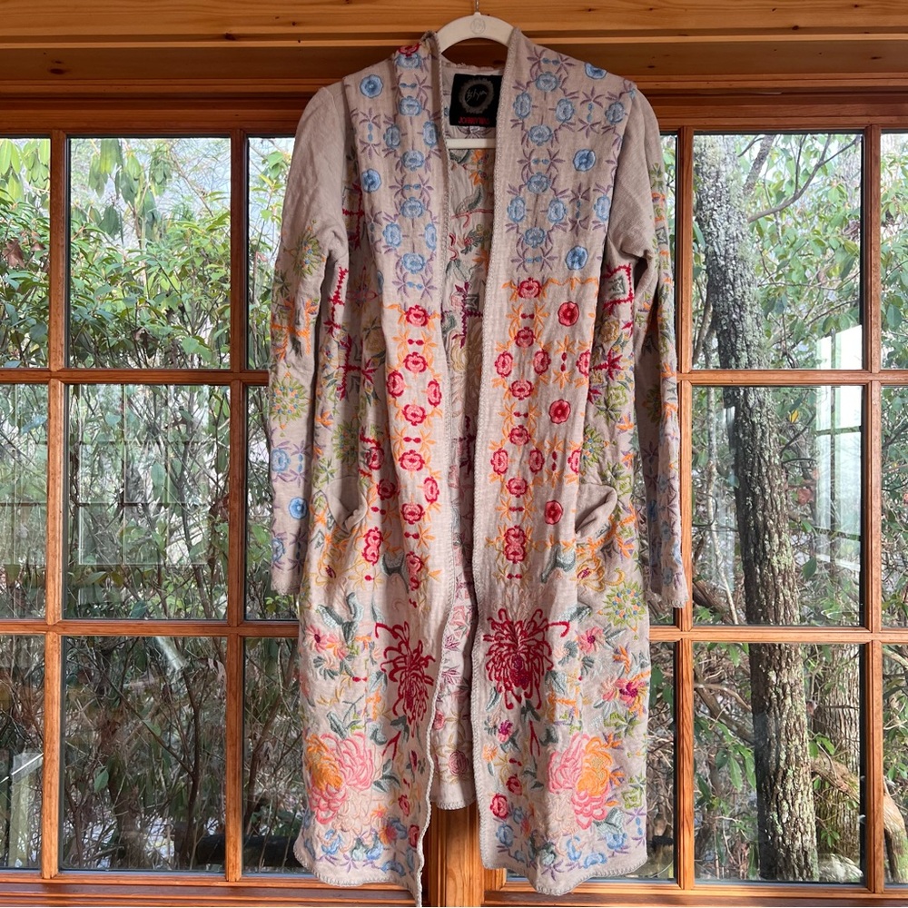 JOHNNY WAS BIYA EMBROIDERED DUSTER